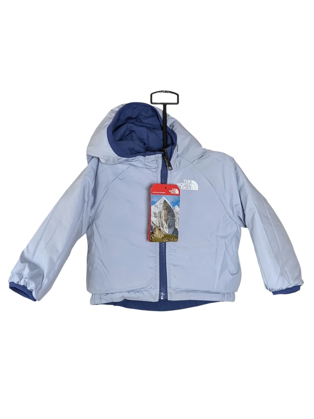 NWT The North Face Baby Boys Insulated Reversible Blue  Puffer Jacket Size 3-6 M